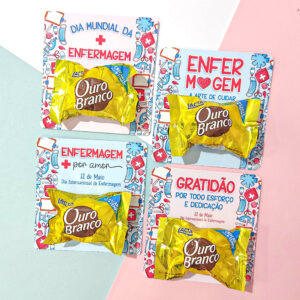Card + chocolate ouro branco - enfermagem
