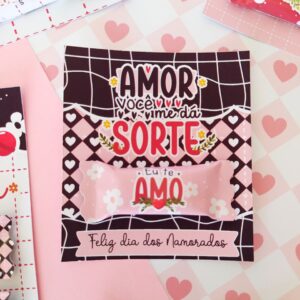 Card + bala personalizada - Coleção dia dos namorados