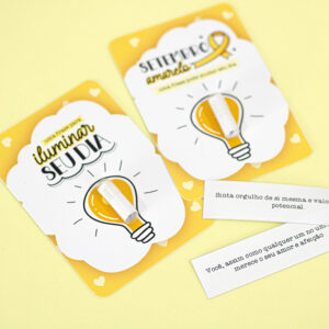 Card com cápsula + semente de girassol - Setembro Amarelo