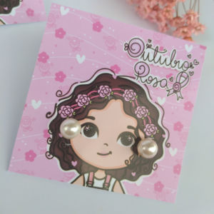 Par de Brincos Personalizado - Outubro Rosa