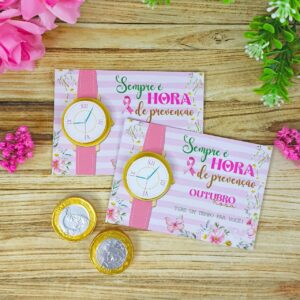 Moeda de Chocolate Personalizada- Outubro Rosa