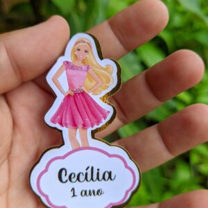 Aplique 3D para Tubete Barbie  |  Aniversário | Festa Infantil | Lembrancinhas Personalizadas